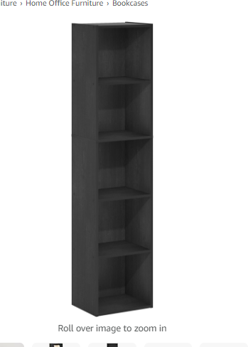 Furinno Luder Bookcase / Book / Storage, 5-Tier Cube, Blackwood