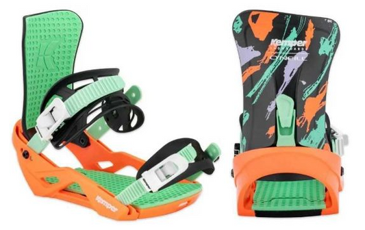 Kemper Freestyle Snow Board Bindings S/M O'Neill Rampage Orange/Lime Green