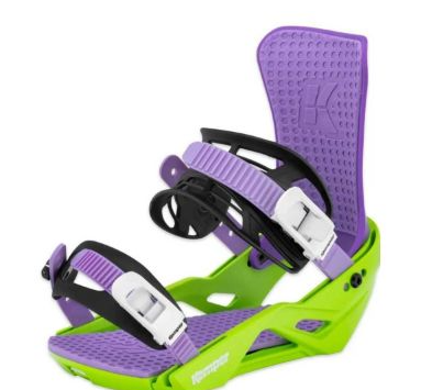 Kemper Freestyle Snow Board Bindings M/L Eggplant Purple/Lime Green