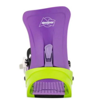 Kemper Freestyle Snow Board Bindings M/L Eggplant Purple/Lime Green