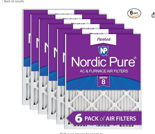 Nordic Pure 14x24x1 (13 3/4 x 23 3/4 x 3/4) Pleated MERV 8 Air Filters 6 Pack