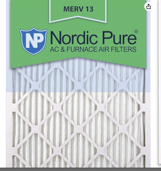 Nordic Pure 20x25x4 (19_1/2 x 24_1/2 x 3_5/8) Pleated MERV 13 Air Filters 2 Pack