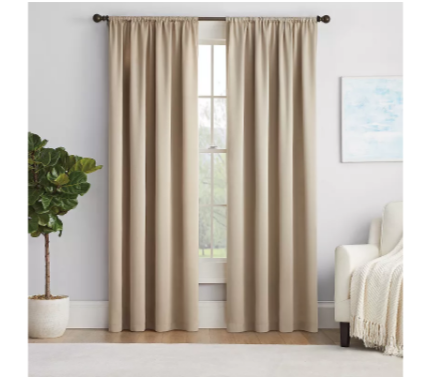 Eclipse Solid Therma Panel Room Darkening Rod Pocket Single Curtain Panel  Taupe  54  X 84