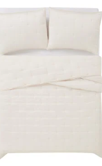 Badgley Mischka Home Tufted Ivory 2 Piece Quilt Set, Twin Xl Bedding