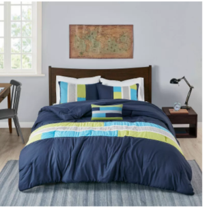 Mi Zone Navy Maverick Comforter Set Twin/Twin XL 3pc Microfiber Bedding with Sham & Decor Pillow