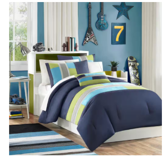 Mi Zone Navy Maverick Comforter Set Twin/Twin XL 3pc Microfiber Bedding with Sham & Decor Pillow