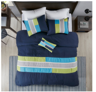 Mi Zone Navy Maverick Comforter Set Twin/Twin XL 3pc Microfiber Bedding with Sham & Decor Pillow