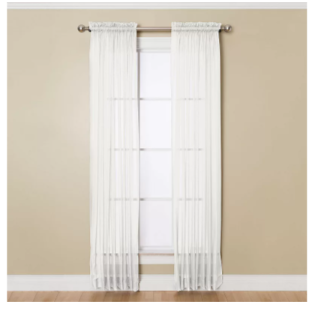 Corona Curtains Angelica 108-inch Rod Pocket Sheer Panel White