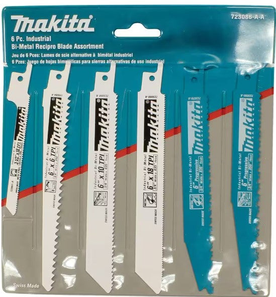 Makita Reciprocating Saw Blade Assortment Set (6-Piece) # 723086-A-A