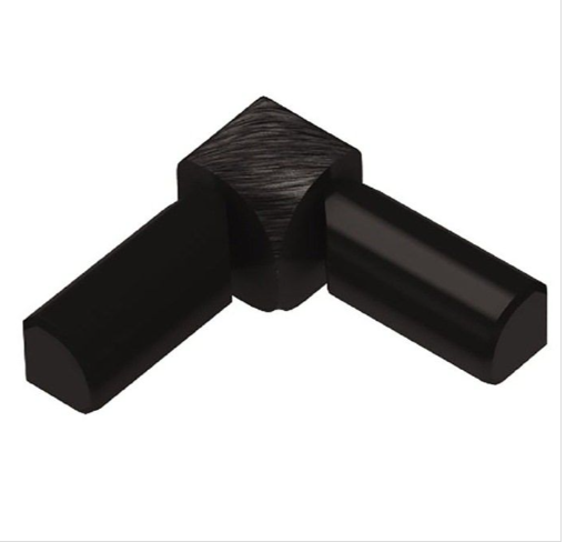 Schluter RONDEC Anodized Aluminum Tile Trim - 2-leg Inside Corner - 3/8" Brushed Black (AGSB) pack of 11