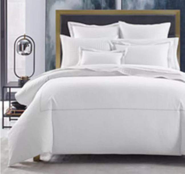 Hotel Collection Italian Percale KING Duvet Cover & 2 Shams Set White/Silver