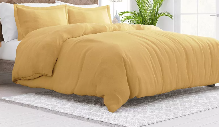 Home Collection Premium Ultra Soft 3 Piece Duvet Cover Set - Gold