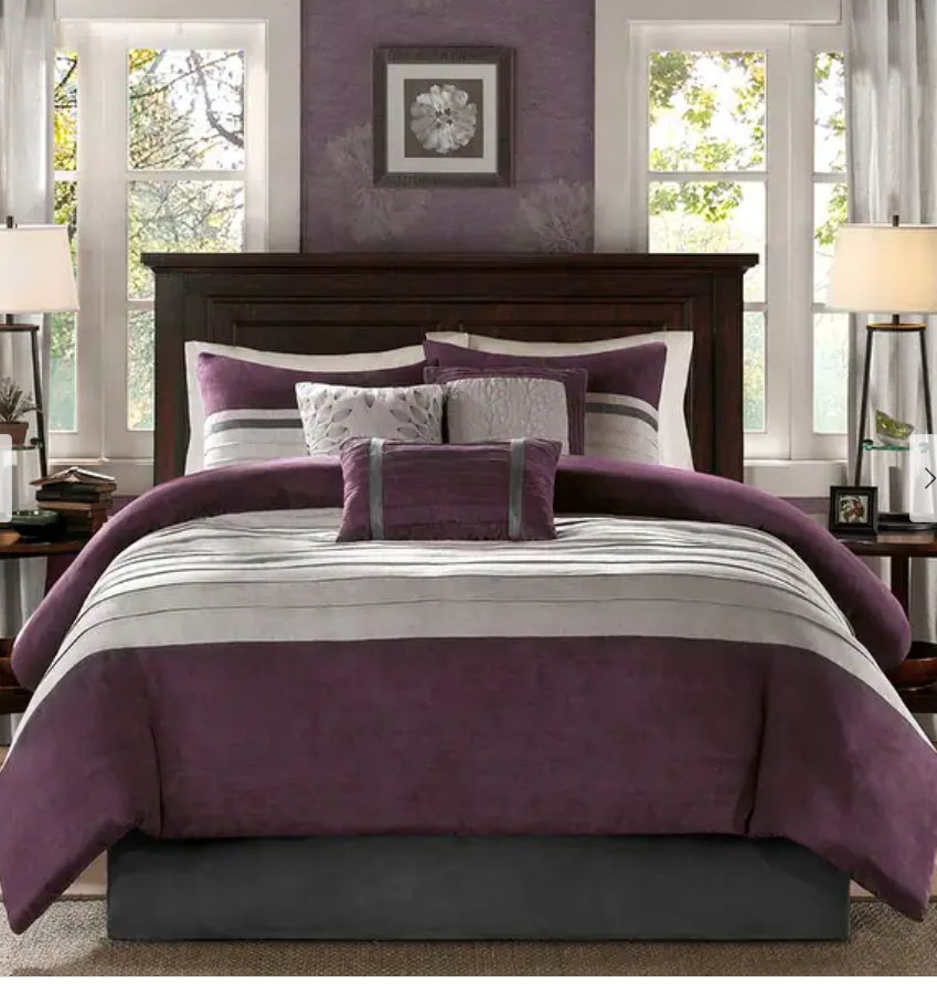 Madison Park Kennedy 7-Piece Comforter Set PLUM