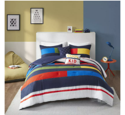 Urban Habitat Twin Noah Cotton Striped Printed Teen Comforter Set