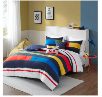 Urban Habitat Twin Noah Cotton Striped Printed Teen Comforter Set