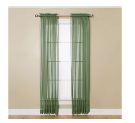 Miller Curtains Angelica Sheer 95-inch Rod Pocket Curtain Panel Celadon