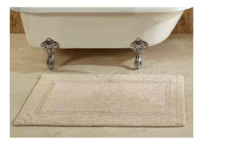 Better Trends 21x34 Lux Collection Bath Rug Sand Cotton, Tufted, Machine Washable, No Backing