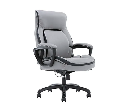 Shaquille O'Neal™ Amphion Ergonomic Bonded Leather High-Back Executive Office Chair, Gray