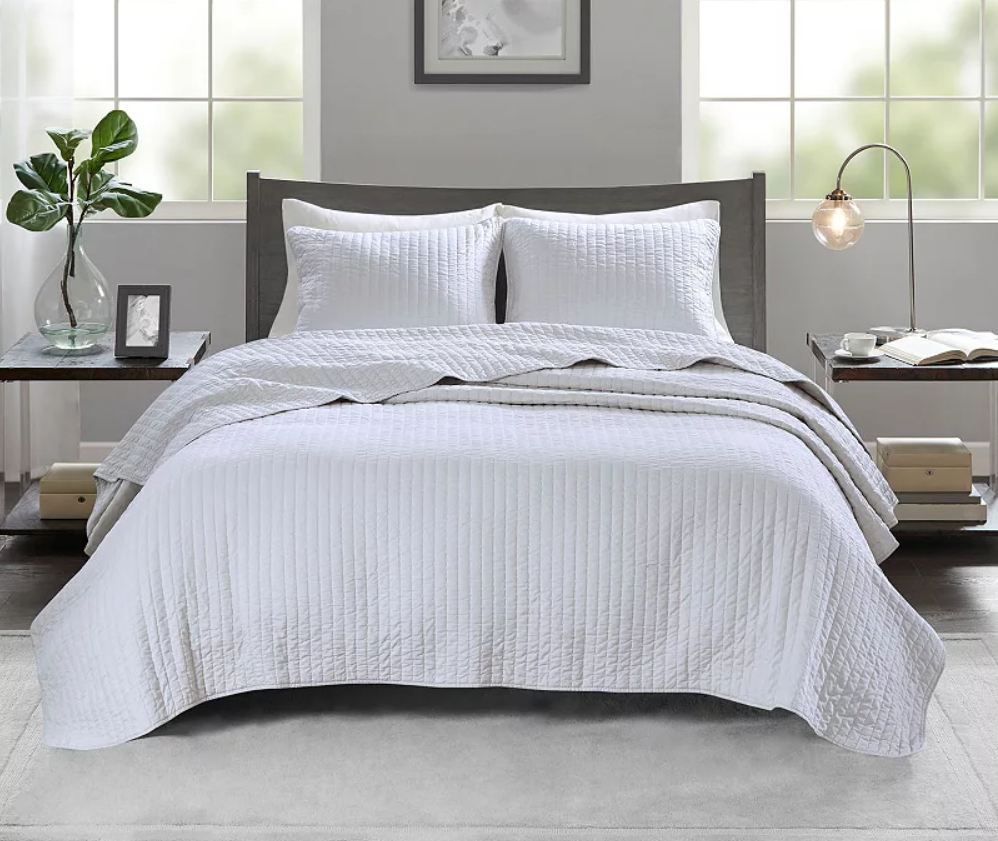 Madison Park Jaxson Quilt Set WHITE KING