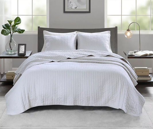 Madison Park Jaxson Quilt Set WHITE KING