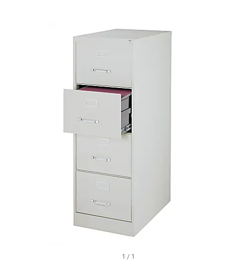 WorkPro® 26-1/2"D Vertical 4-Drawer Legal-Size File Cabinet, Light Gray