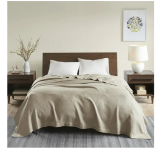 Home Essence Egyptian Cotton Solid Bed Blanket Full/Queen Khaki