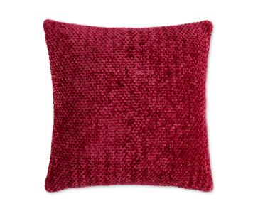 Lush Decor Braided Decorative Pillow, 18 x 18 Red Square Decorative Pillow