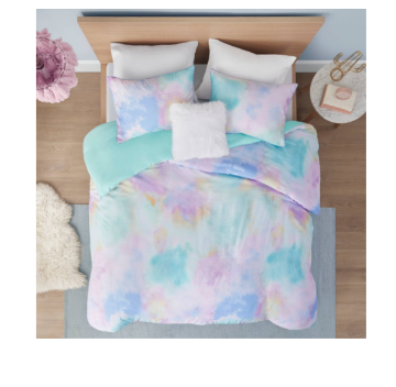 Intelligent Design Polyester Printed Duvet Cover Set with Aqua Finish TWIN