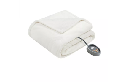 Beautyrest Heated Microlight to Berber Elect Electric Blanket with Two 20 Heat Level Setting Controllers  Queen: 84x90