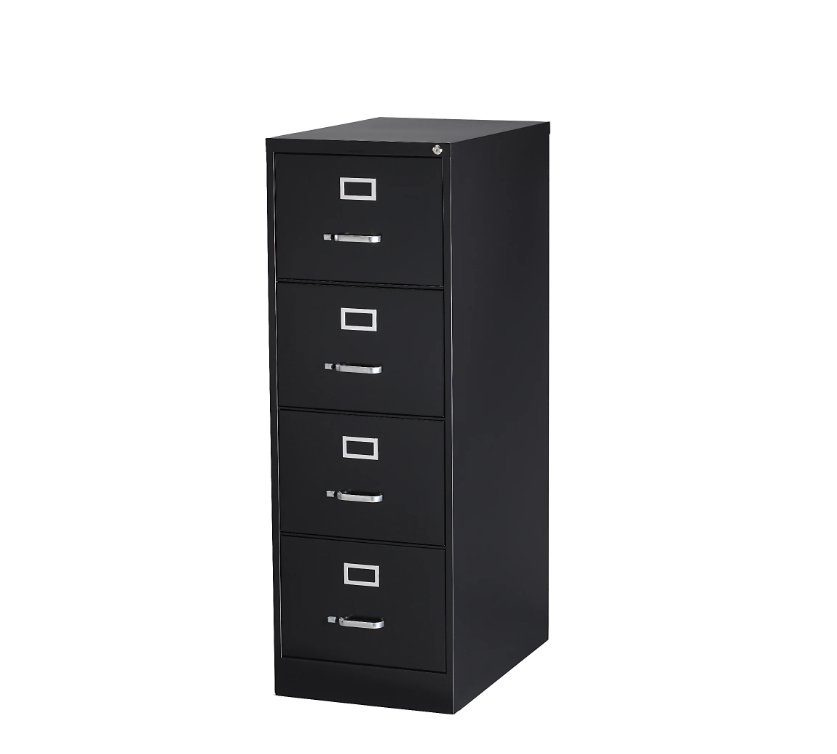 WorkPro® 26-1/2"D Vertical 4-Drawer Legal-Size File Cabinet, Black