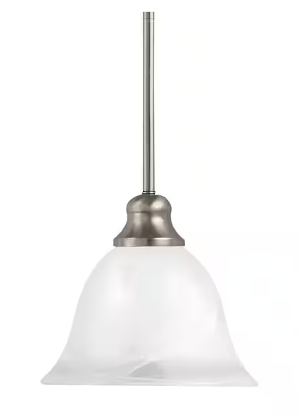 Generation Lighting Windgate 1-Light Brushed Nickel Pendant with LED Bulb-OPEN BOX