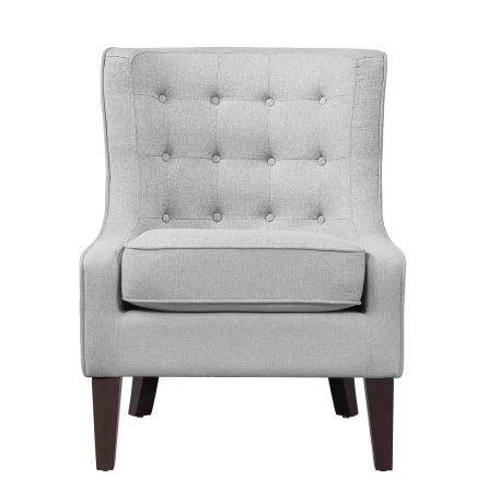 Lifestyle Solutions Marseille Light Grey Accent Chair with Tufted Cushions