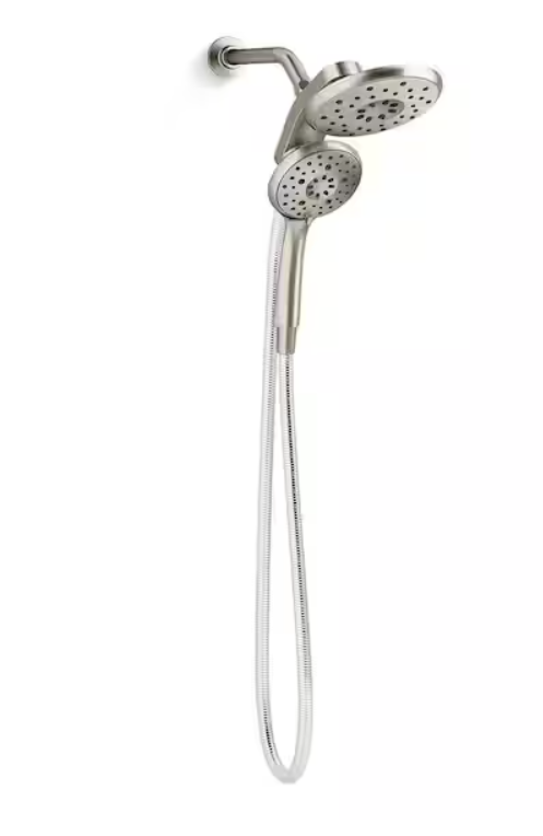 KOHLER Claro 1-Spray Dual Wall Mount Fixed and Handheld Shower Head 1.75 GPM in Vibrant Brushed Nickel