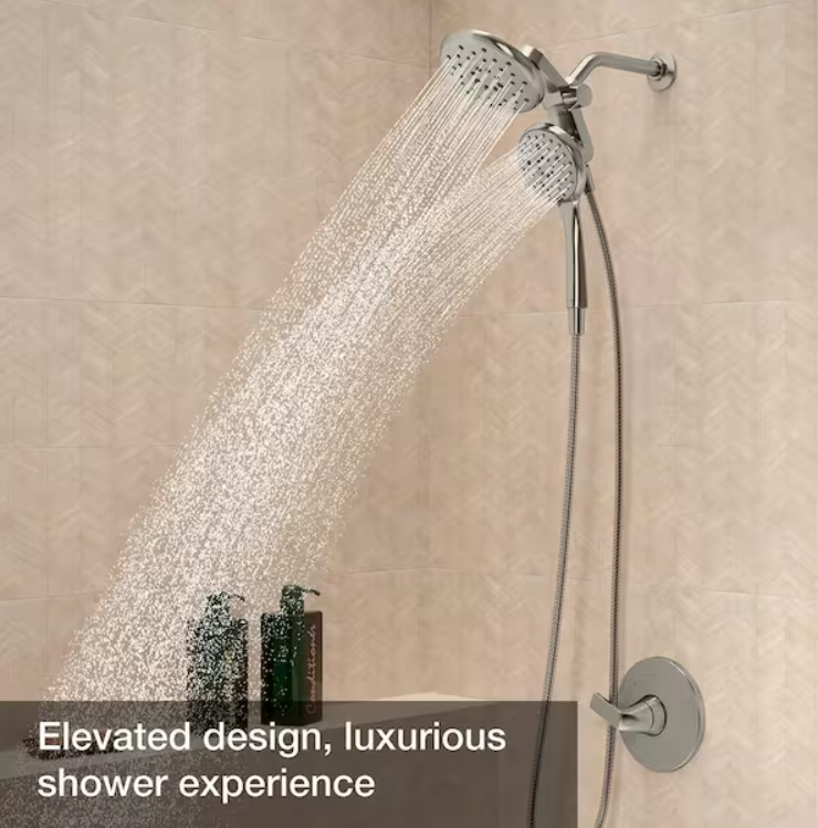 KOHLER Claro 1-Spray Dual Wall Mount Fixed and Handheld Shower Head 1.75 GPM in Vibrant Brushed Nickel