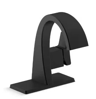 KOHLER Katun Single Hole or 4 in. Center set Single-Handle Bathroom Faucet in Black K-R78037-4D-BL