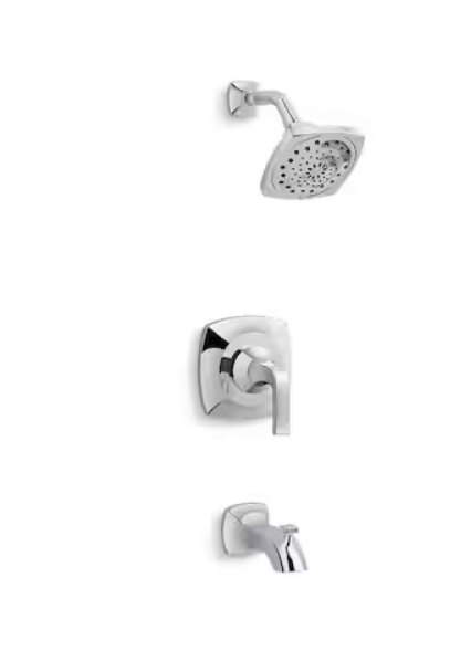 KOHLER Rubicon 3-Spray Wall-Mount Tub Shower Faucet in Polished Chrome (Valve Included)-Open Box