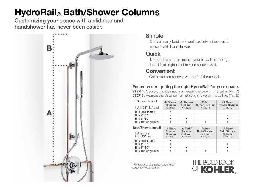 KOHLER HydroRail-S Shower Column in Vibrant Brushed Nickel-OPEN BOX