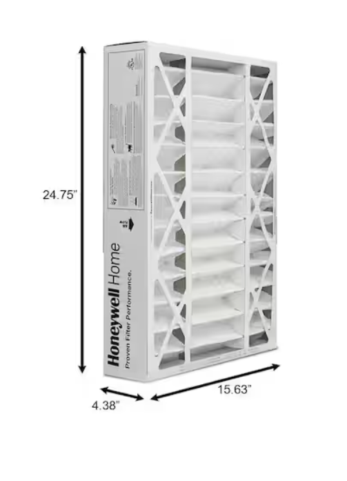 Honeywell Home 16 x 25 x 4 Pleated Furnace Air Filter FPR 8, MERV 8 (2-Pack)