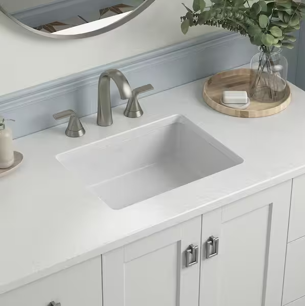 KOHLER Cursiva 20 in. Rectangle Vitreous Undermount Bathroom Sink White  R281050