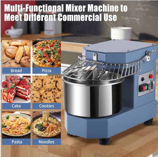 Garvee Commercial Dough Mixer 8.5Qt, 450W Dual Rotating Dough Kneading Machine with Food-grade Stainless Steel Bowl