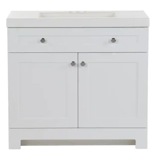 Glacier Bay Everdean 37" Single Sink Combo (EV36P2-WH) Lightly Damaged See Pics