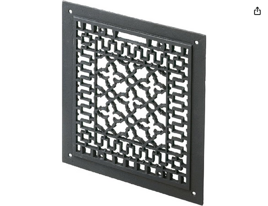 Minuteman Cast Iron Floor Grate Grille, Black