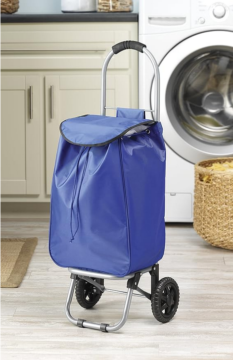 Whitmor Rolling Bag Cart, (Blue)