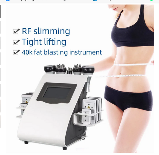 6 In 1 Slimming Machine 40K Cavitation Vacuum RF Laser 8 Pads Lipo Laser for Home Use CE Certified