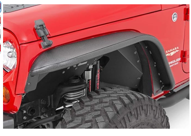 Rough Country 8" Front Tubular Fender Flares for 07-18 Jeep Wrangler JK - 10531