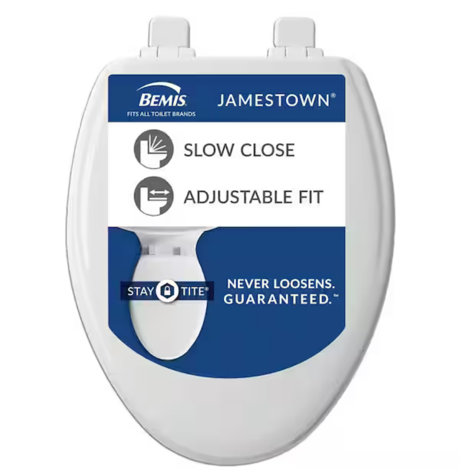 BEMIS Jamestown Elongated Toilet Seat in White