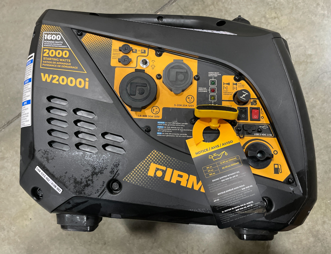 Portable Generator FIRMAN 1,600 WATT Model W01682F Factory Refurbished NIB