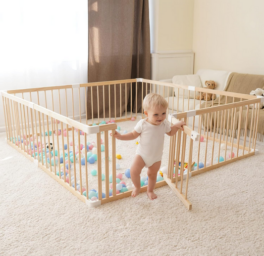 GGF Wooden Baby Gate & Baby Playpen (63 * 47 * 24inch)
