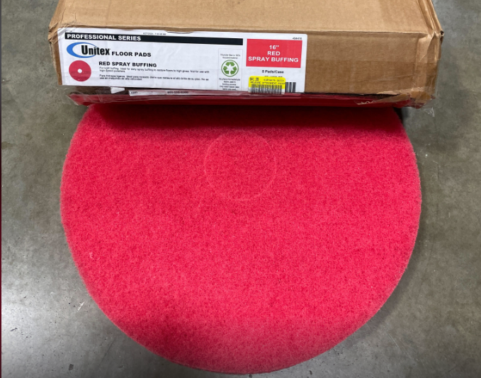 Buffing Floor Pads 16" Red Spray Unitex Floor Pads