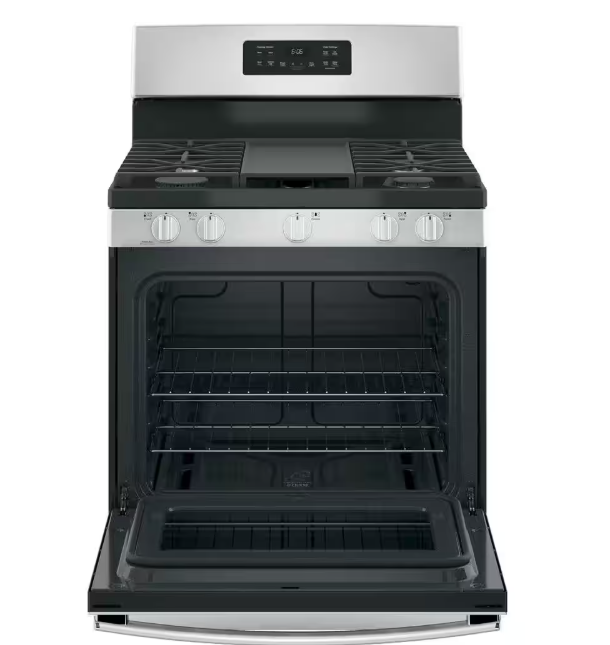 GE 30 in. 5.0 cu. ft. Freestanding Gas Range in Stainless Steel with Griddle 18.7k